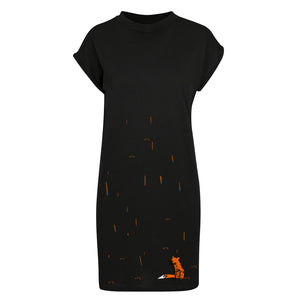 Hand painted fox t-shirt dress