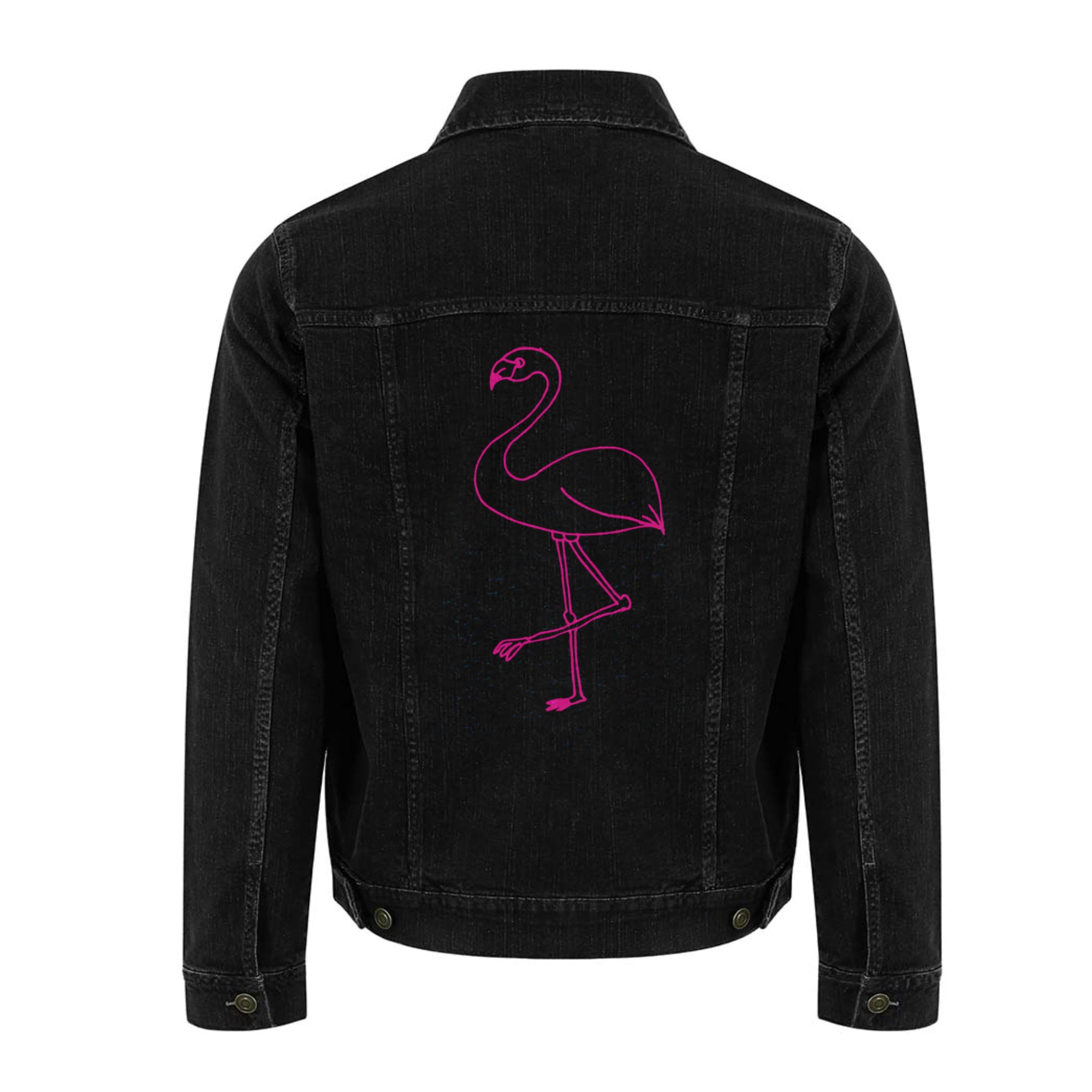 Flamingo print women denim jacket