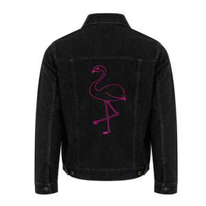 Flamingo print women denim jacket