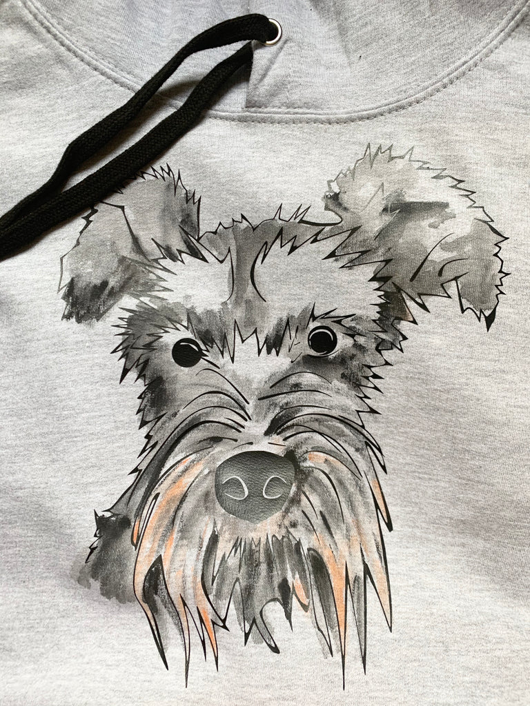 Schnauzer the dog hoodie, grey black – ARTsy clothing