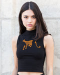 Women Top - Leopard Crop Top